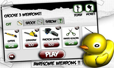 Captures d'écran du jeu Papier Zombie pour Android, une tablette.