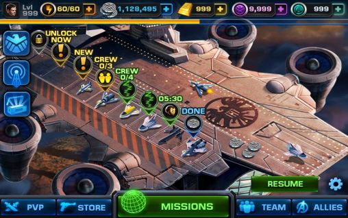 Screenshots of the game Avengers Alliance on Android phone, tablet.