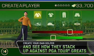 Captures d'écran du jeu Tiger Woods PGA Tour 12 sur Android, une tablette.