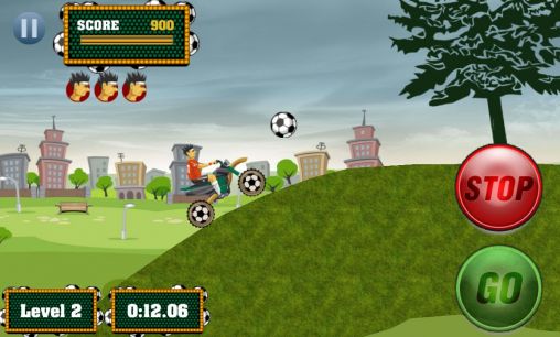 Screenshots of the game Footy rider on Android phone, tablet.