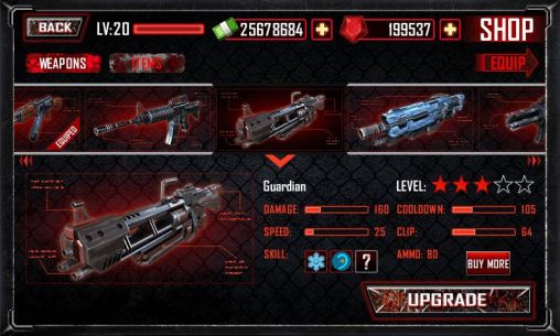 Screenshots of the game Zombie killer on Android phone, tablet.