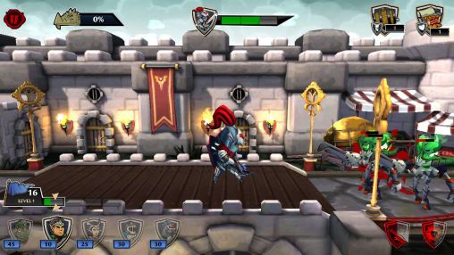 Captures d'écran du jeu des Défenseurs & dragons sur Android, une tablette.