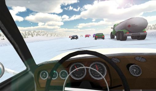 Screenshots of the game Russian snow traffic racer on Android phone, tablet.