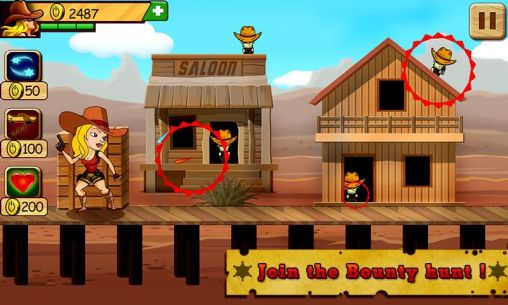 Capturas de tela do jogo Bounty hunter: Miss Jane no telefone Android, tablet.
