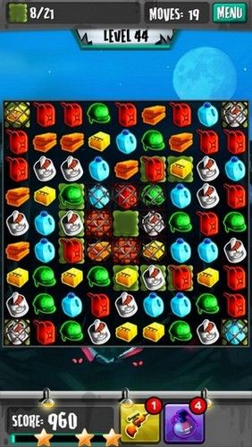 Screenshots of the game Zombie panic puzzle on Android phone, tablet.