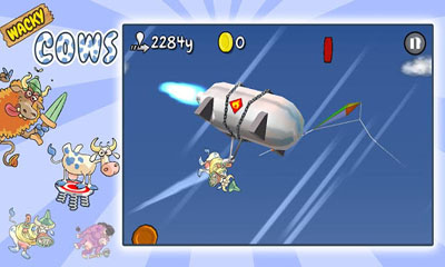 Captures d'écran du jeu Wacky Vaches sur Android, une tablette.