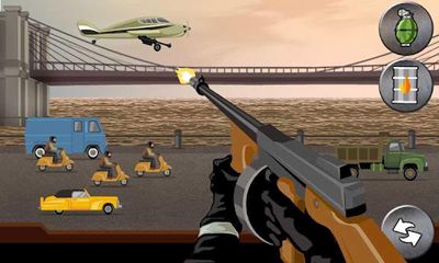 Captures d'écran du jeu Mafia Shootout sur Android, une tablette.