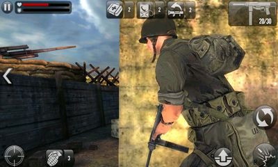 Screenshots of the game Frontline Commando D-Day Android phone, tablet.