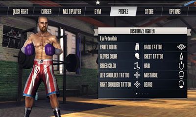 Captures d'écran du jeu de la Vraie Boxe pour Android, une tablette.