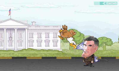 Captures d'écran du jeu Obama vs Romney sur Android, une tablette.