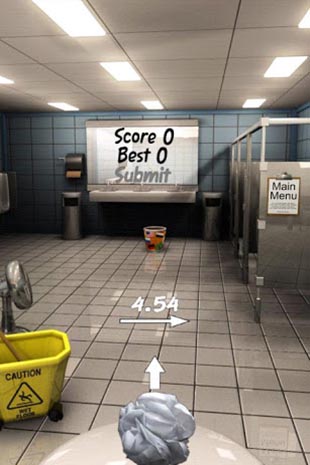 Captures d'écran du jeu Paper toss pour Android, une tablette.