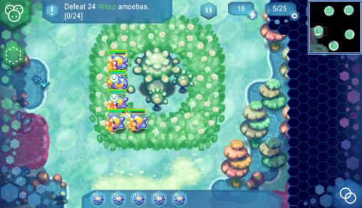 Captures d'écran du jeu Amoebattle sur Android, une tablette.