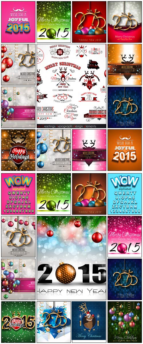 2015 New Year and  Christmas background for flyers - vector stock