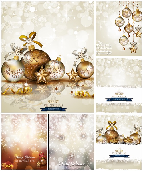 Christmas Banner Balls golden - vector stock