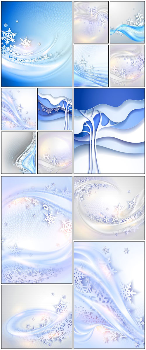 Abstract blue winter background - vector stock