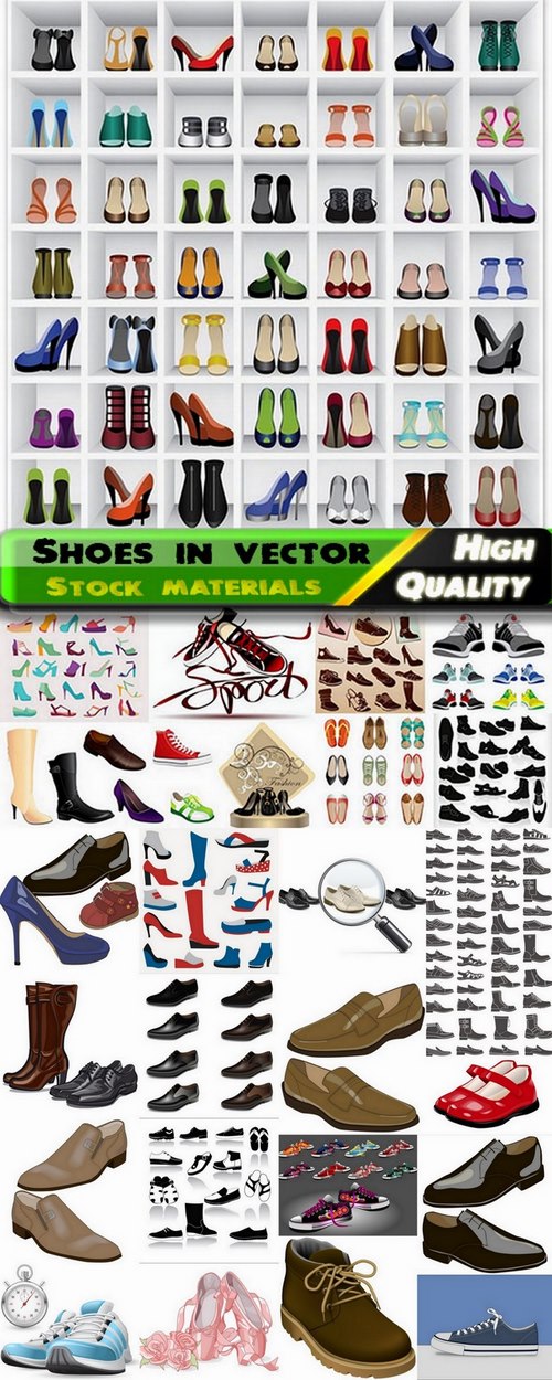 Men's and women's shoes in vector from stock - 25 Eps