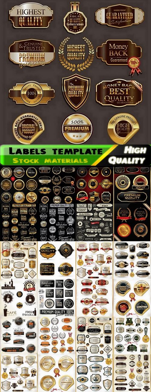 Labels template design in vector from stock set #20 - 25 Eps