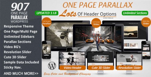 907 v3.1.8 - Responsive WP One Page Parallax Theme Product visual
