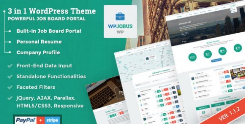 [GET] WPJobus v1.1.2 - Job Board and Resumes WordPress Theme  