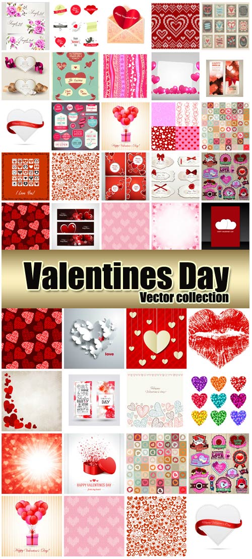 Valentine's Day romantic background vector hearts # 39