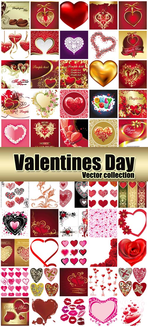 Hearts and romantic background, valentines day vector