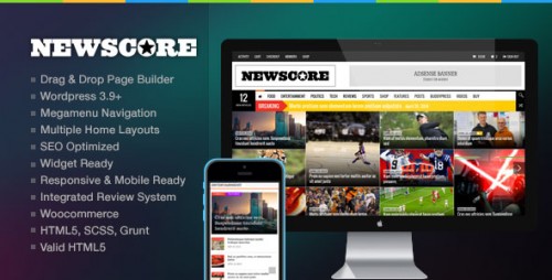 Download NewsCore v1.6.0 - A Blog, Magazine and News Theme for WP product snapshot