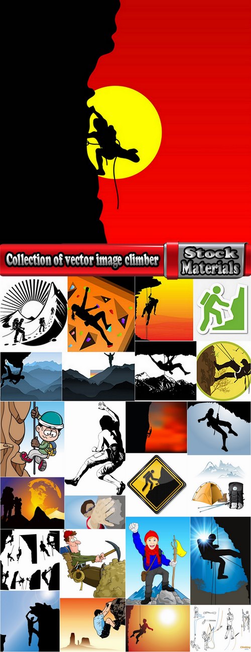 Collection of vector image climber 25 Eps