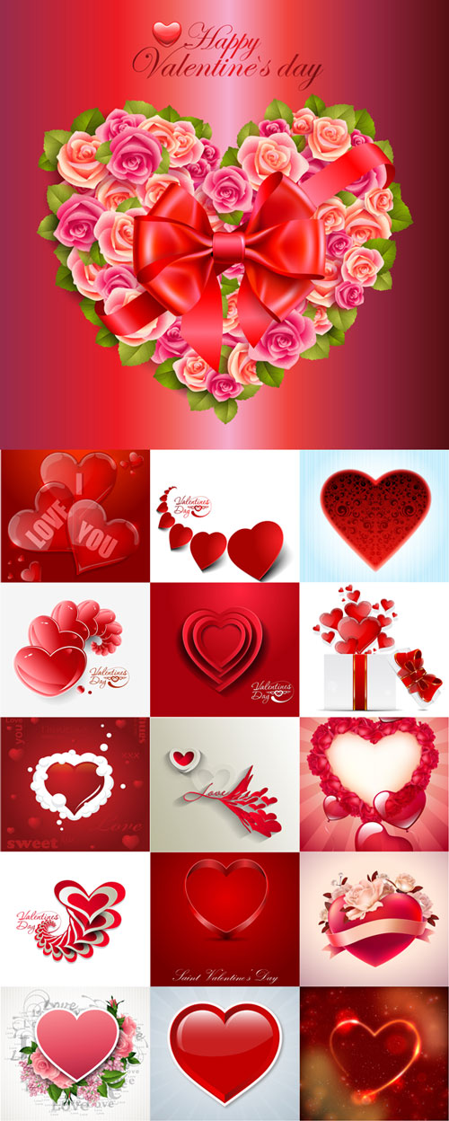 Romantic Valentine's Day vector backgrounds set 5