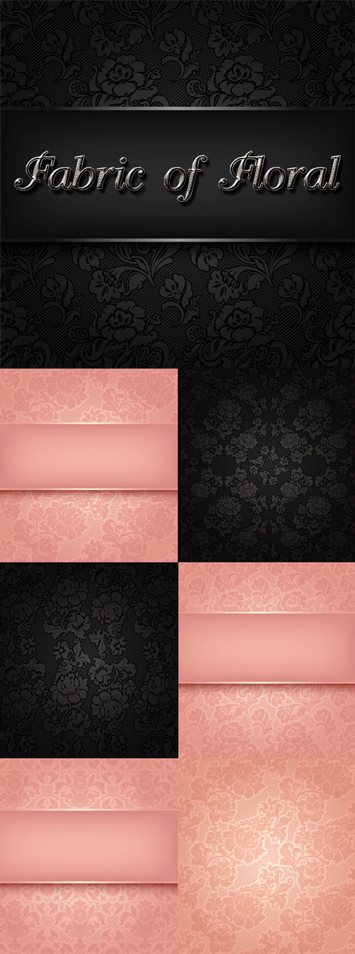 Fabric of Floral Patterns design vector