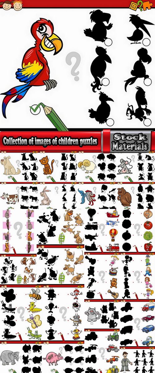 Collection of images of children puzzles #2-25 Eps