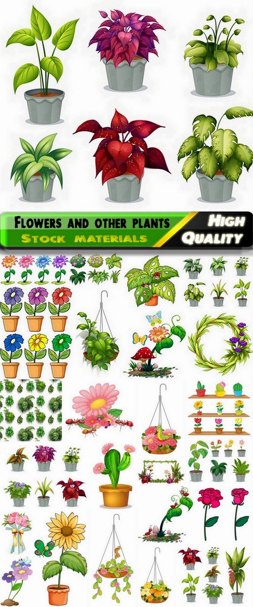 Flowers and other plants in pots - 25 Eps