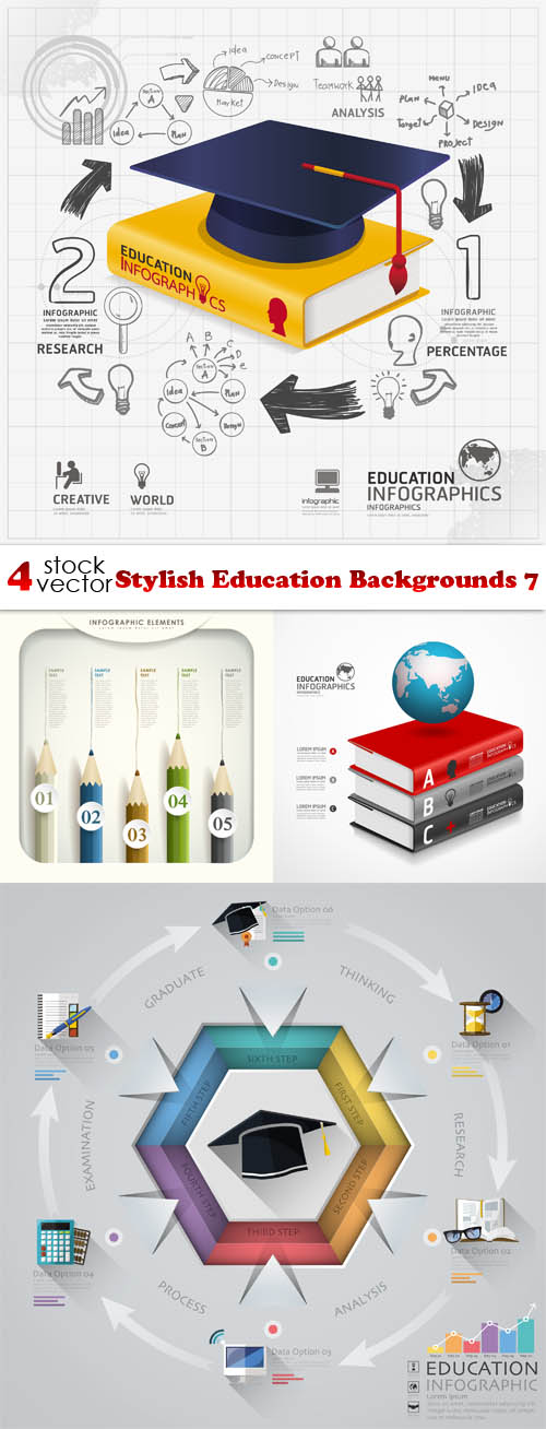 Vectors - Stylish Education Backgrounds 07