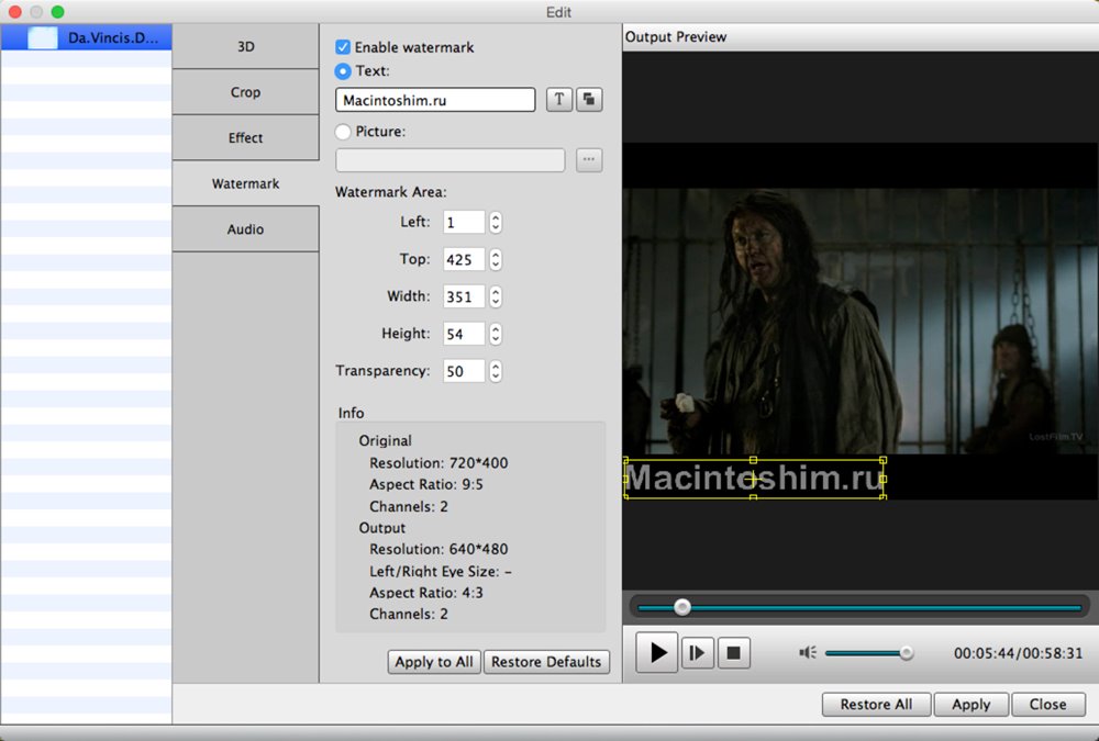 4Video Video Converter Pro - мощный конвертер и редактор видео (Mac OS)