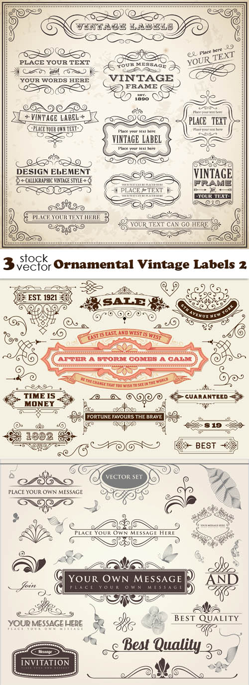 Vectors - Ornamental Vintage Labels 02