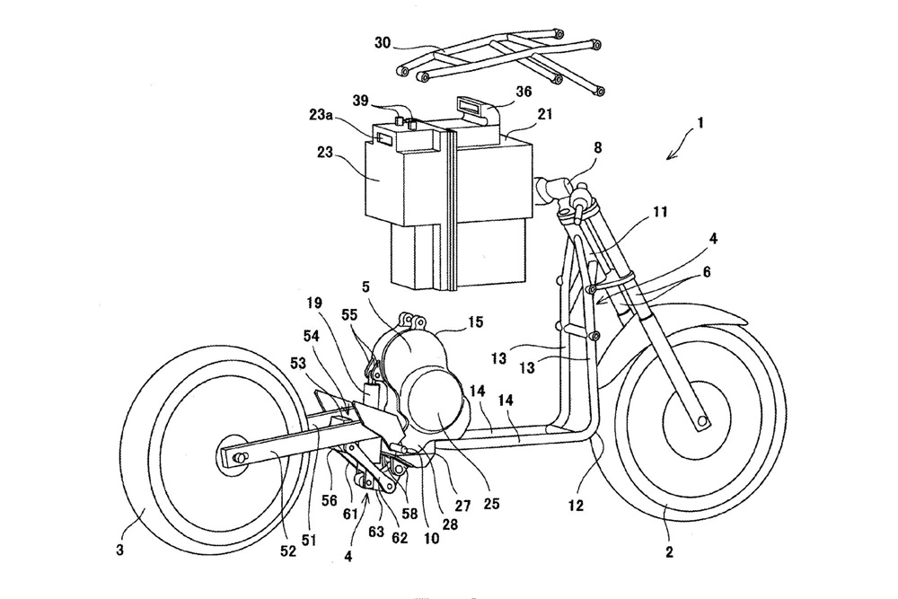 Компания Kawasaki запатентовала электрический мотоцикл