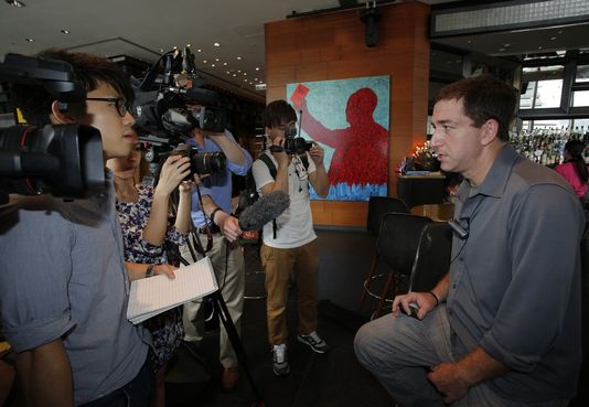 Glenn Greenwald, journalist des "Guardian", der am 10 juni in Hongkong.
