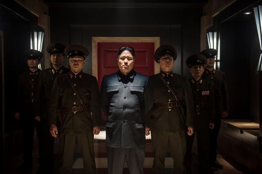Eine szene aus dem film von Seth Rogen, « Das Interview, der tötet ! » mit der dolmetscher Kim Jong-un.