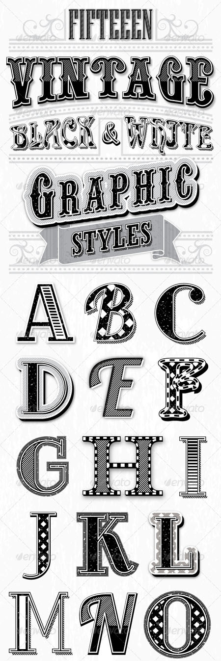 Vintage Black and White Styles in Vector (EPS)