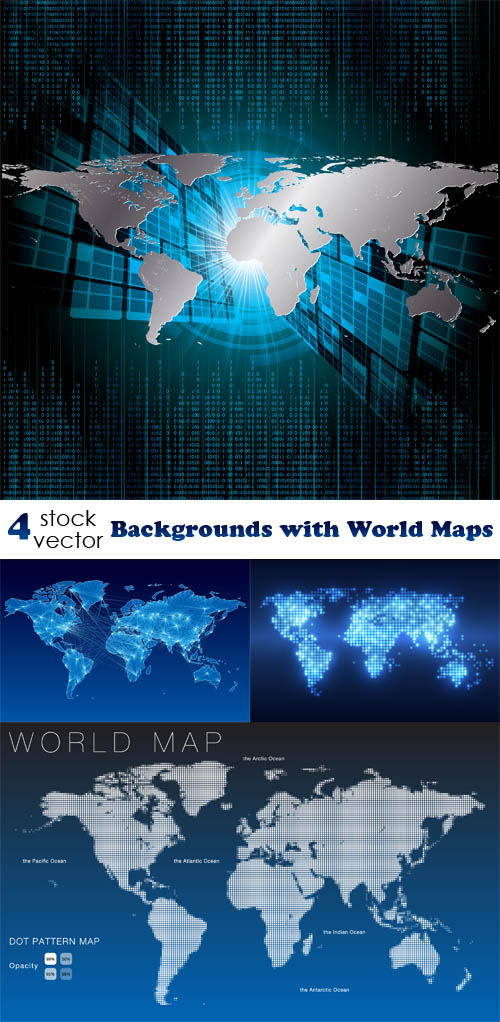 Vectors - Backgrounds with World Maps 2