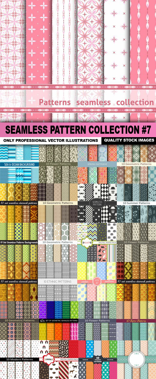 Seamless Pattern Collection vector set 07