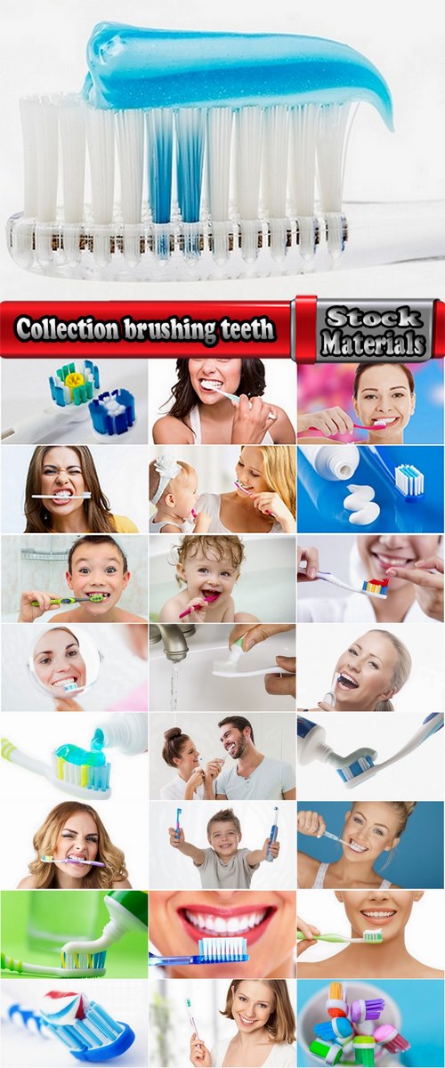 Collection brushing teeth toothpaste brush clean teeth mouth smile 25 HQ Jpeg