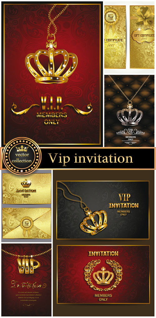 VIP invitations vector 5
