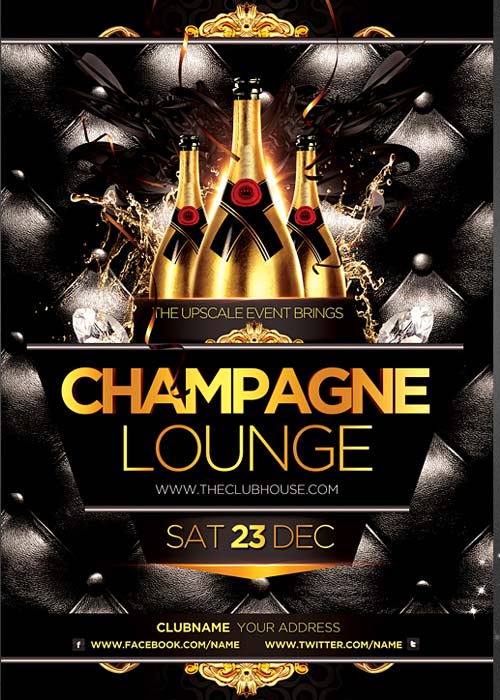 Champagne Lounge Party Flyer Template 9