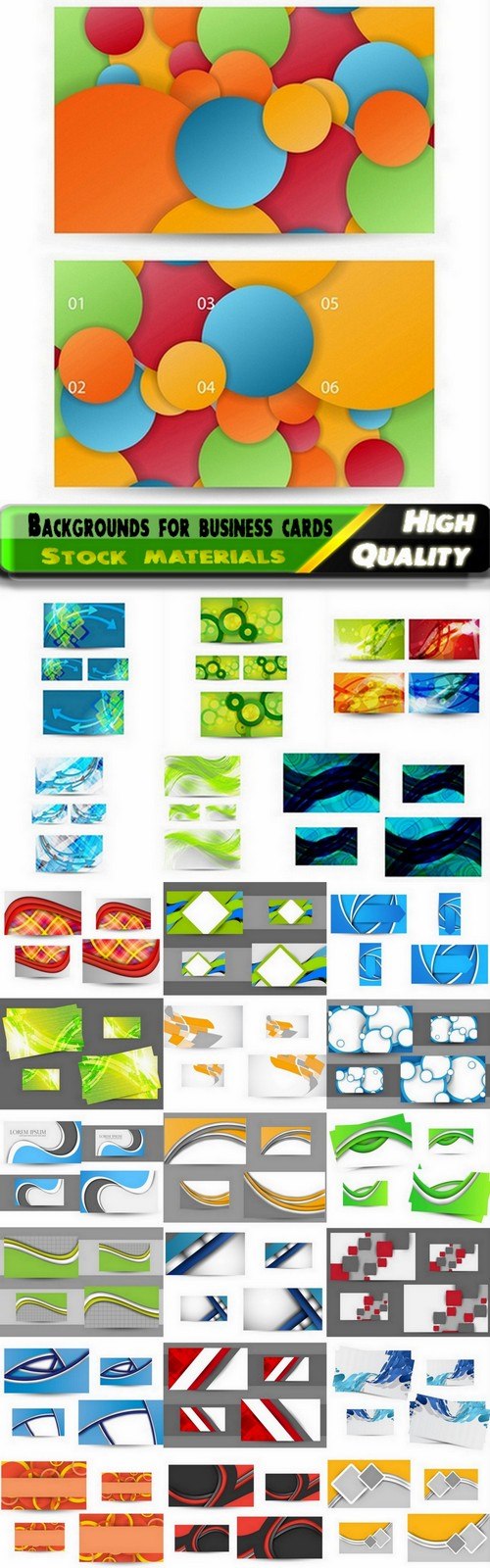 Abstract backgrounds for business cards - 25 Eps