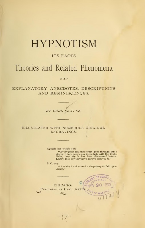 Carl Sextus "Hypnotism"
