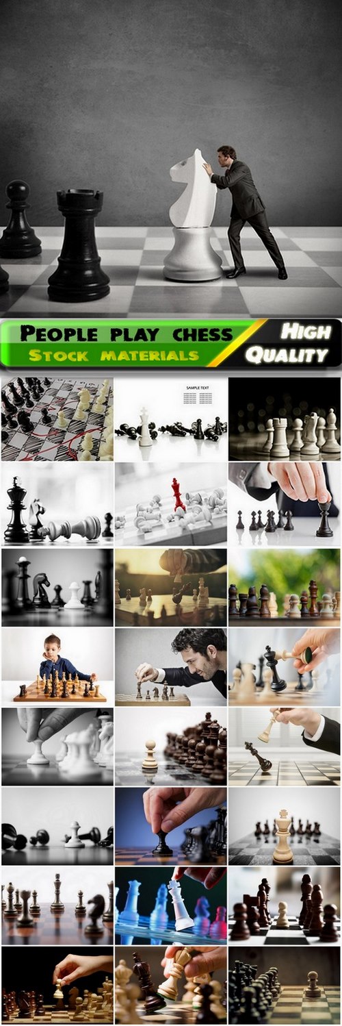 Intellectual game and people play chess - 25 HQ Jpg