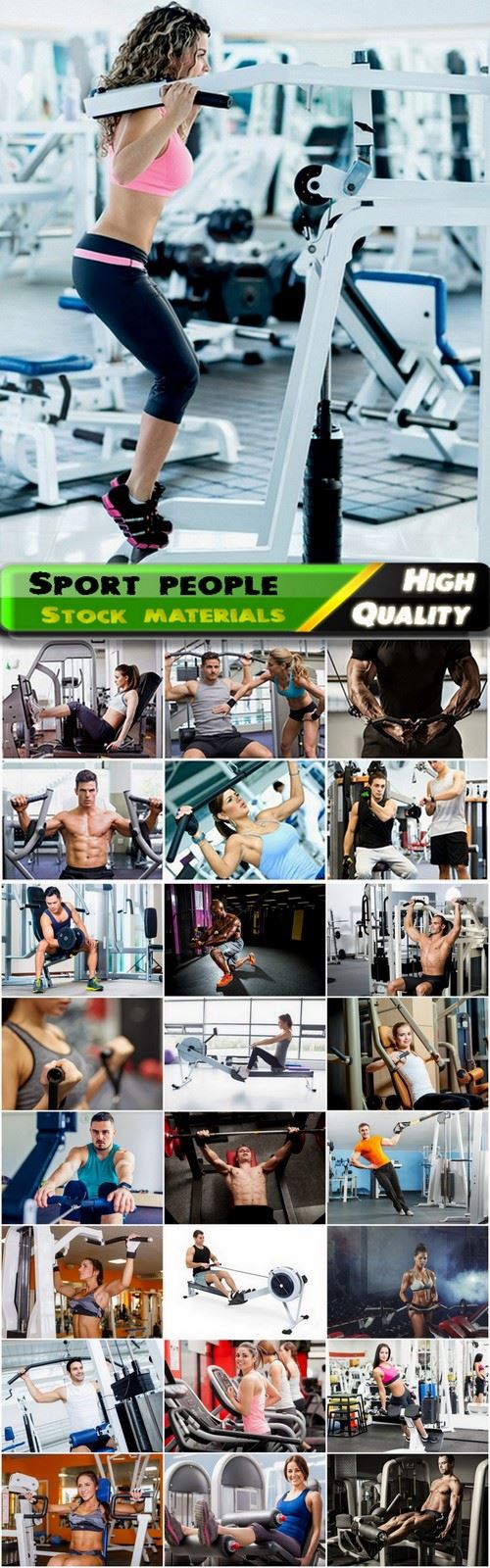 People with perfect body working on fitness machine in gym - 25 HQ Jpg