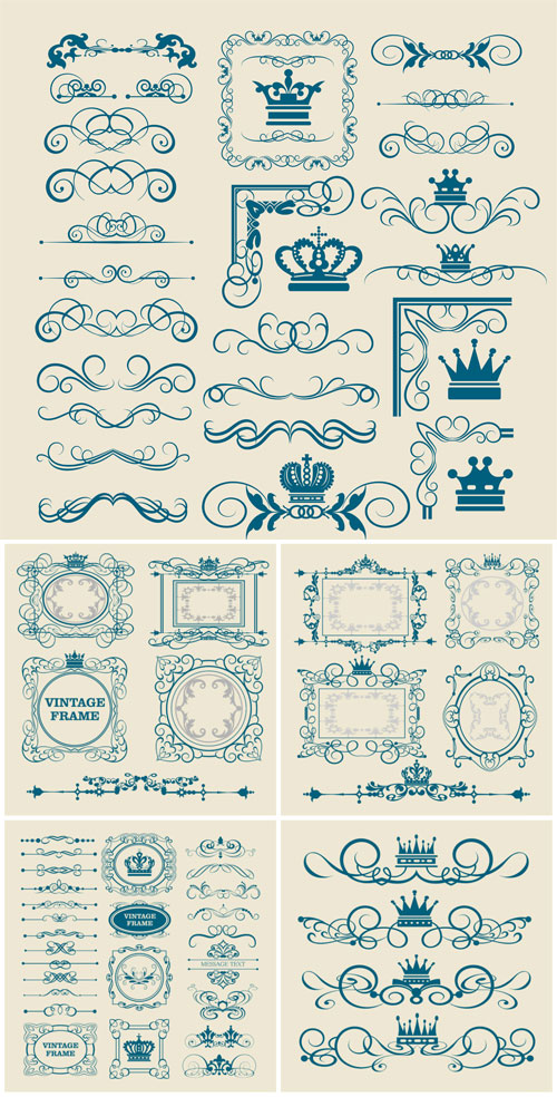 Set of vector graphic elements
