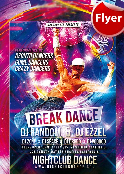 Break Dance Flyer Template