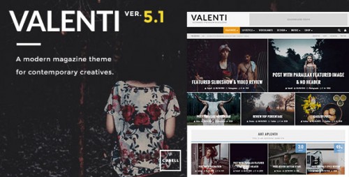 Nulled Valenti v5.1.1 - WordPress HD Review Magazine News Theme product cover